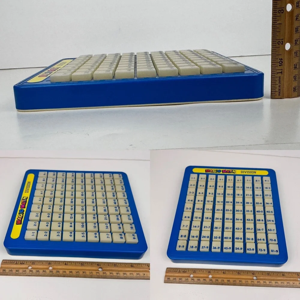 Vtg 1993 Magic Math Division Learning Tool Press‎ Blue Lanard Toys Homeschool